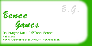 bence gancs business card